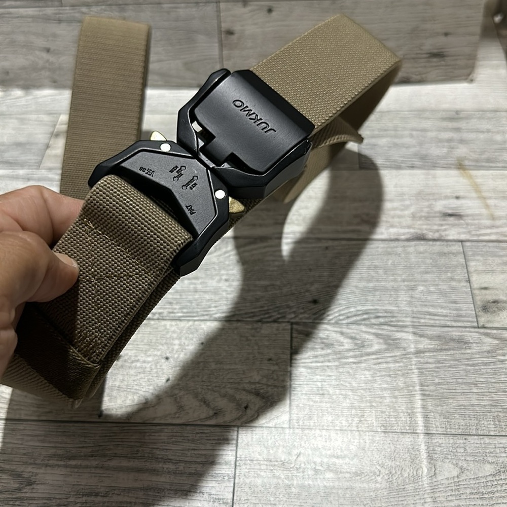 JUKMO Men’s Tactical Belt, Military Hiking Rigger 1.5" Nylon Web Work Belt